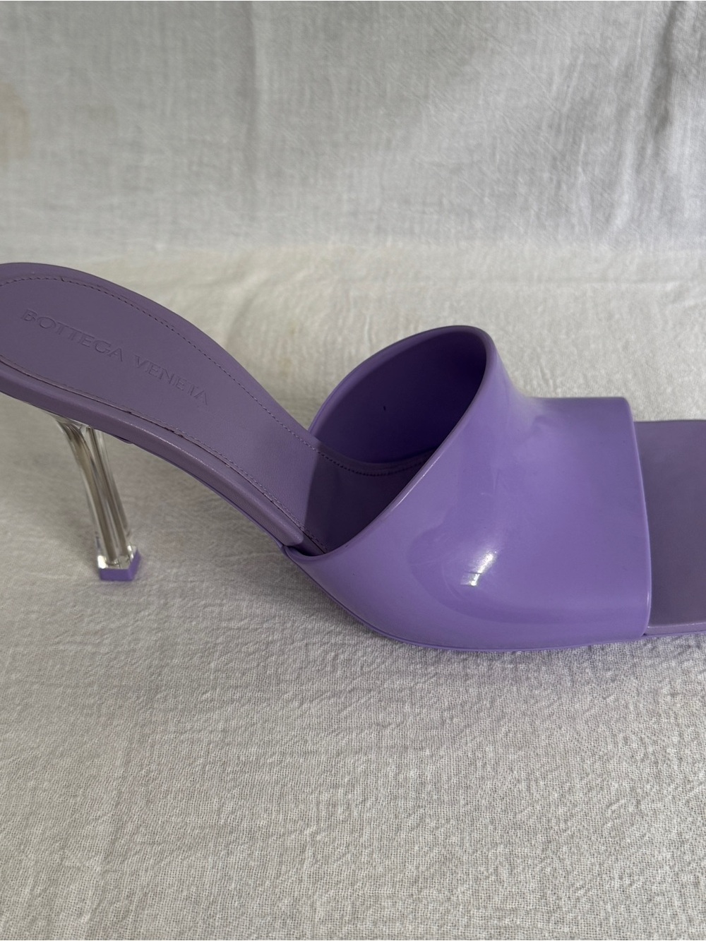 Bottega Veneta Wisteria (Lilac/Lavender)Patent Square-Toe Mules - Picture 6 of 6